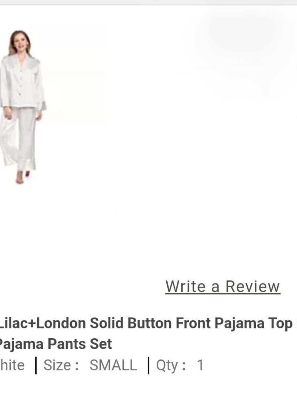 Lilac+London White Solid Button-Front Pajama Set